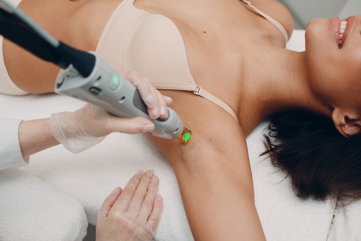 Woman Undergoing a Hair Removal Treatment